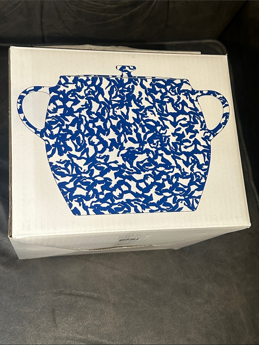 Blue Patterned Covered Bean Pot Dish - Home Kitchen Cookware